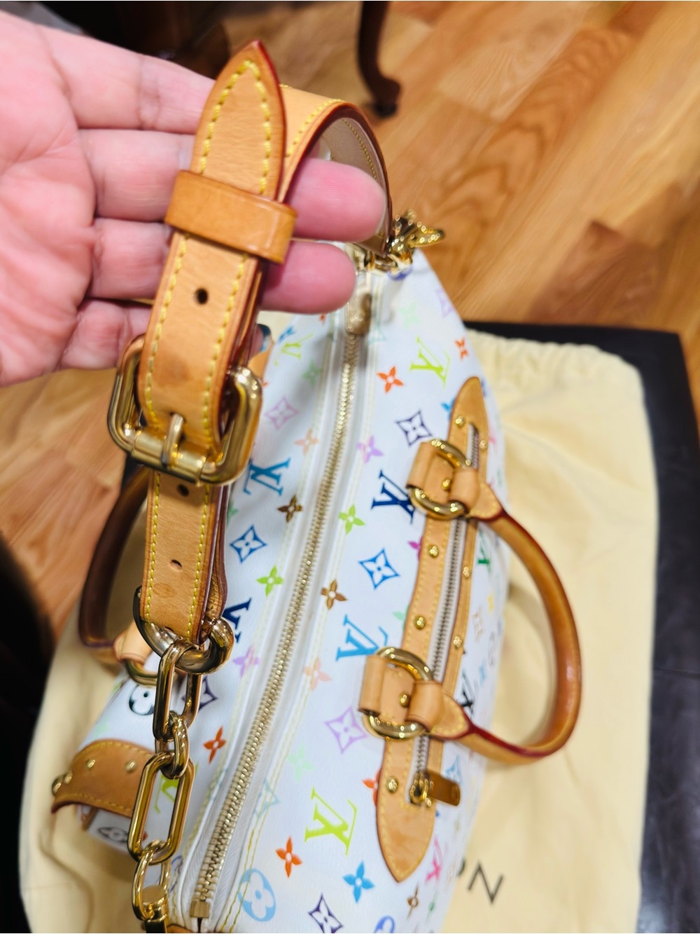 LOUIS VUITTON Takashi Murakami X Louis Vuitton White Monogram Multicolore Rita - Picture 6 of 15